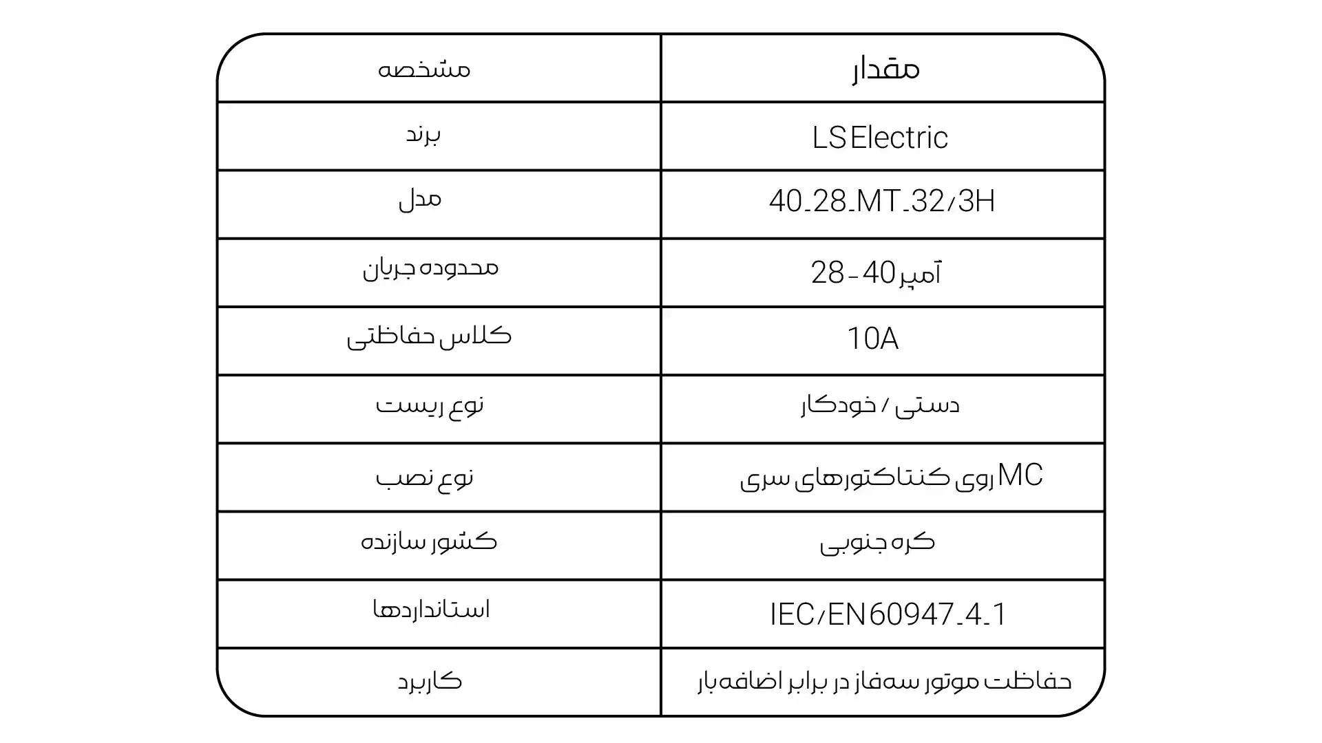 معرفی و کاربرد بیمتال LS 40-28-MT-32/3H