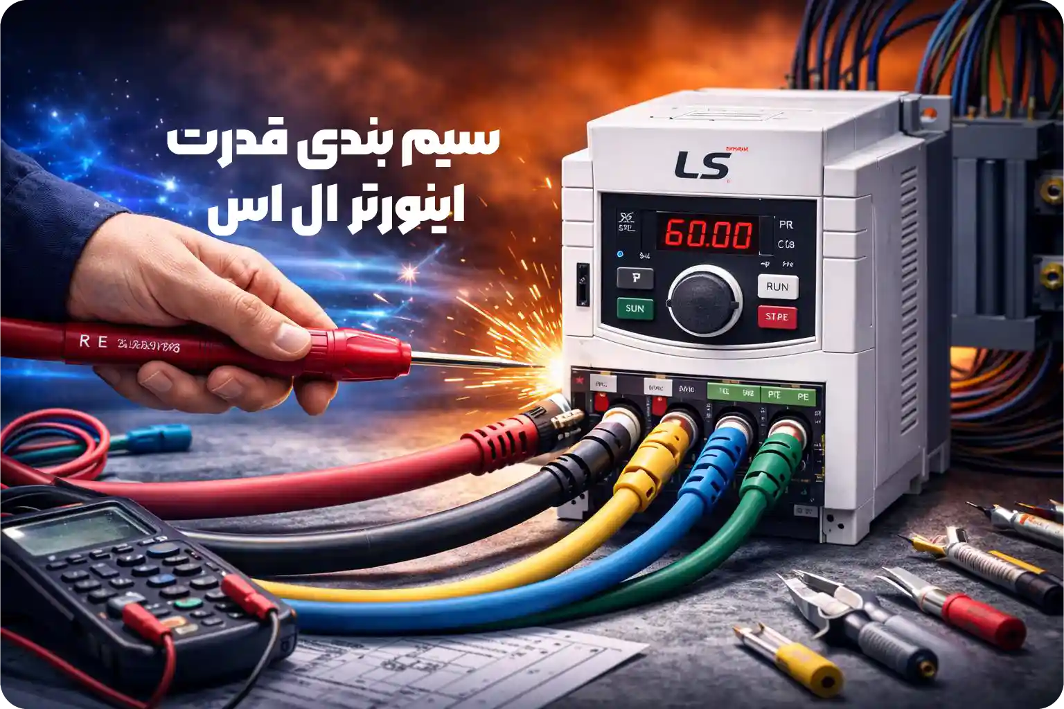 سیم بندی قدرت اینورتر LS