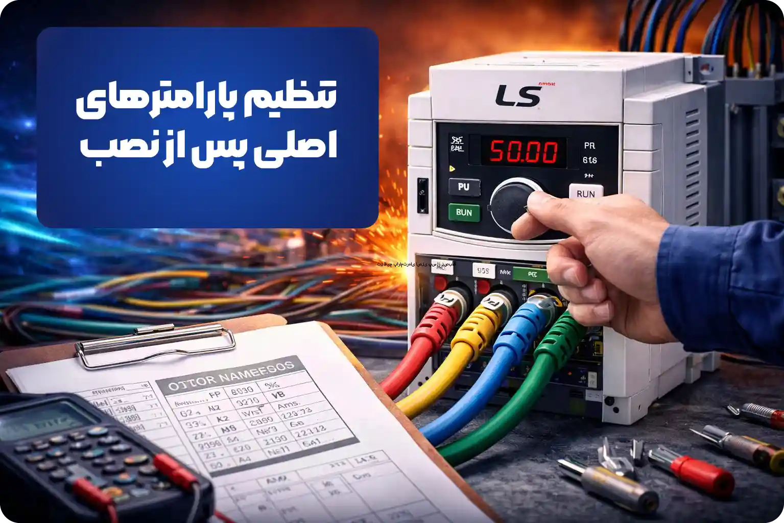 تنظیم پارامترهای اصلی اینورتر پس از نصب